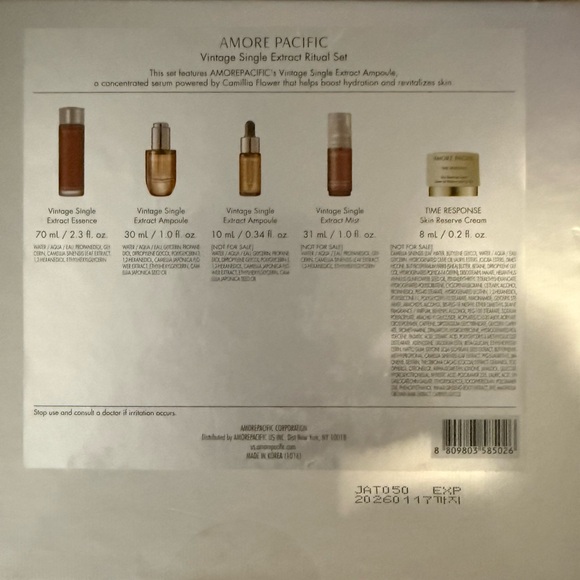 Amore Pacific Vintage Single Extract Ritual Set Anti-Aging Essence Ampoule Mist - Picture 4 of 4